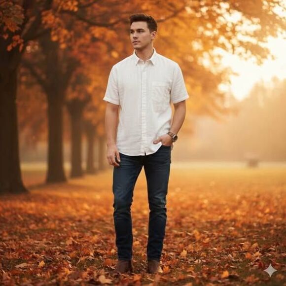 White Collared Button Down Shirt, NEW - Picture 2 of 4